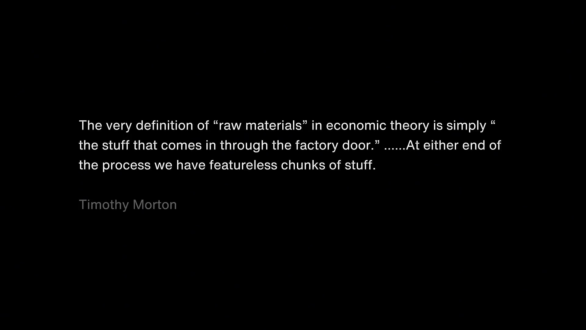 A quotation by Timothy Morton about oysters
