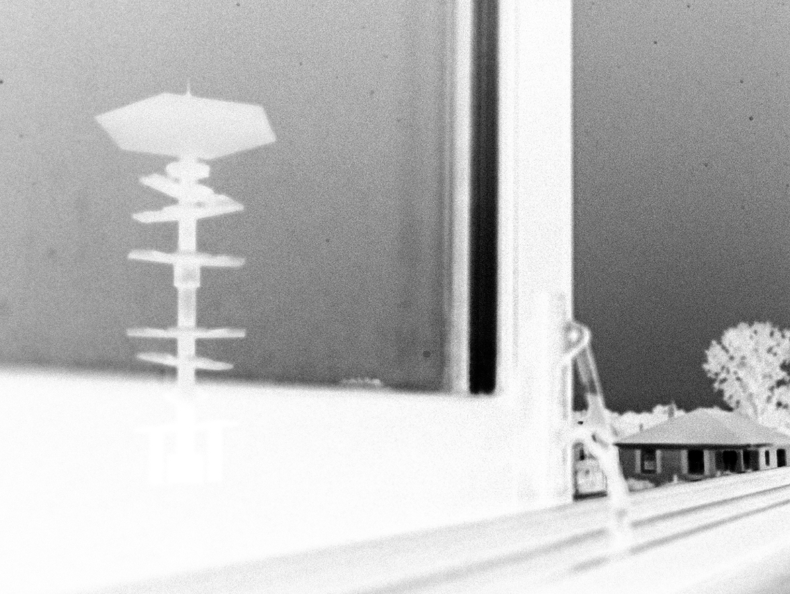 Black and white model of the time tower